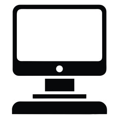Computer monitor icon vector on white Background