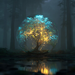 night landscape with moon