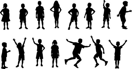 Fototapeta premium Children in Various Poses People Sitting and Talking in Chairs vector bundle