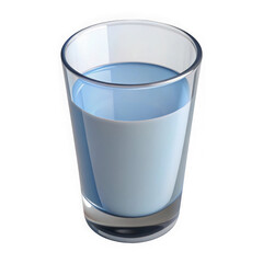 Clear glass filled with light blue liquid isolated on transparent background