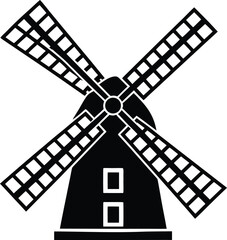 Traditional windmill silhouette.