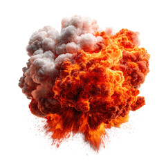 Exploding cloud of fire and smoke