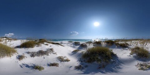 Obraz premium Scenic beach panorama ocean view hdr 360°