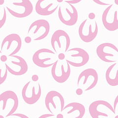 Hand drawn flowers. Seamless background with abstract cute flowers. Vector design ornament for paper; cover; fabric; interior decor; textile; fabric; wallpaper; surface design; label; packaging