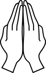 prayer hands dua silhouette art on white backgroun