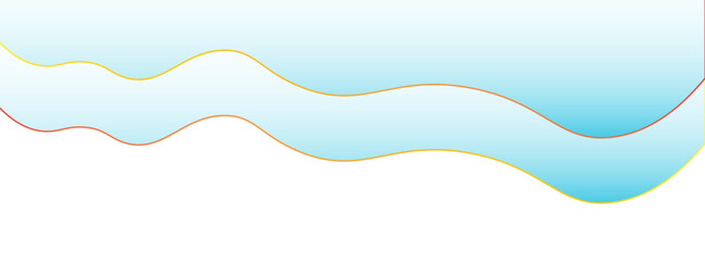 Abstract wavy lines with colorful outlines over blue gradient background. Creative vector template ideal for banners, websites, and modern graphic projects