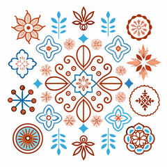 Floral pattern decorative ornament design flower art vector illustration nature botanical element graphic style vector illustration