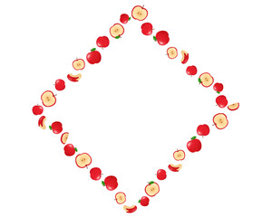 りんご 水彩手描きイラスト 上品なフルーツフレーム