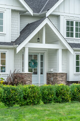 Entrance of luxury house in summer with nice landscape in Vancouver, Canada, North America. Day time on August 2025.