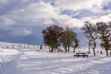 Scottish Highlands - winter landscape with snow