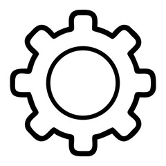Gear settings icon on white Transparent Background PNG 