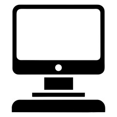 Computer monitor icon vector on white Background PNG