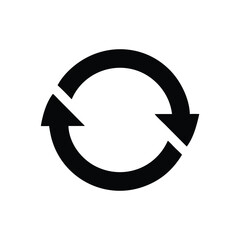 Vector art of black cycle arrow icon isolated on white background for web design