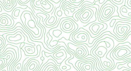 Fototapeta premium Abstract Green Topographic Lines: Seamless Nature Pattern Background Texture