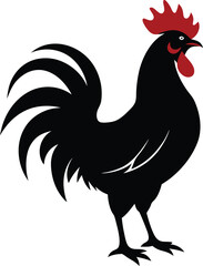silhouette of a crowing rooster
