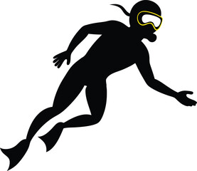 Naklejka premium silhouette of a diver