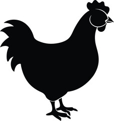 silhouette of cute chick