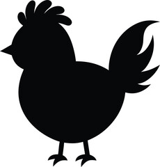 silhouette of cute chick