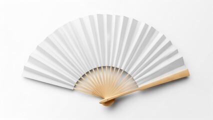 White paper fan on white background