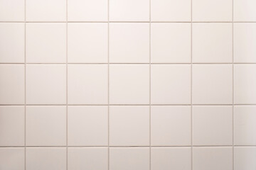 white tiled wall in the bathroom