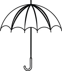umbrella vector silhouette on white background
