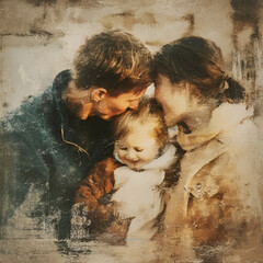 Random photo effect: me, you, him, her together, a friendly family. Photos that convey the essence of the moment.