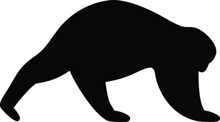 Dark Silhouette Silhouette of Isolated Animal with White Background