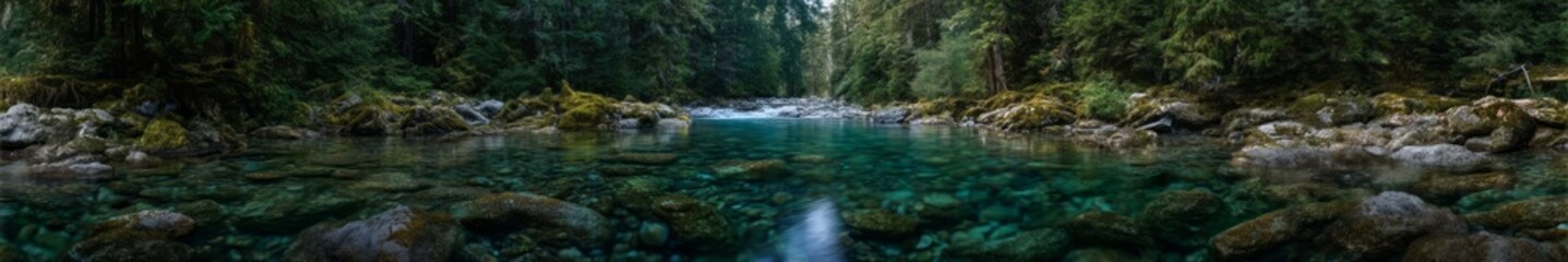 Fototapeta premium Panoramic hdr landscape forest river 360 degrees