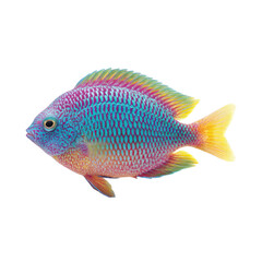 Vibrant Tropical Fish with Colorful Scales Swimming Gracefully Underwater in a Marine Environment