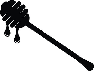 honey dipper stick silhouette vector illustration 