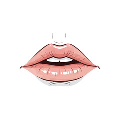 (Vibrant Pink Glossy Lips Artwork. A captivating digital rendering presents plump, luminous mouth features. This illustration symbolizes allure and graceful expression.)