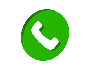 Simple 3D illustration of an incoming call icon. Transparent background, PNG format. 