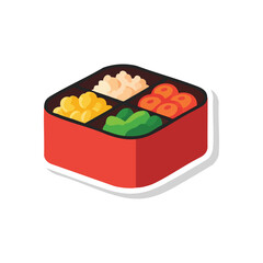 (Bento Box Food Container. Organized meal in a portable lunchbox, featuring varied nutritious contents, ideal for balanced daily dining.)