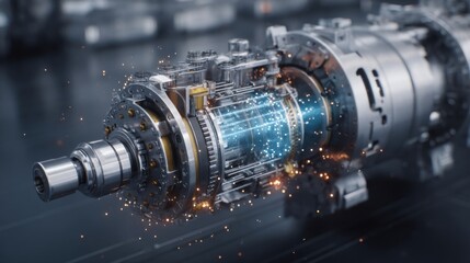 A macro perspective of a fully assembled compact fuel assembly emphasizing the compactness and sophisticated engineering that allows for maximized efficiency in nuclear technology.