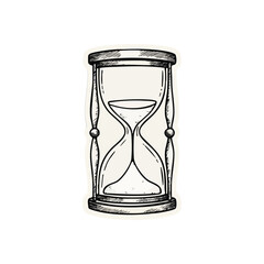 (Vintage Hourglass Timer Graphic. This classic chronometer artwork represents the steady flow of moments, symbolizing transience, patience, and the continuous journey of life.)
