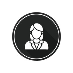 (Professional Woman User Icon. Sleek flat design for a female profile. Represents identity, expertise, and a modern approach to digital avatars.)