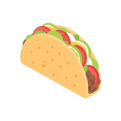 (Delicious Mexican Taco Graphic. Savor a vibrant, flavorful fast food dish. This appetizing culinary item symbolizes enjoyment and quick convenient meals.)