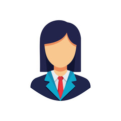 (Professional Businesswoman Avatar. Flat vector graphic of an accomplished female. Symbolizes a user profile, corporate identity, or versatile digital account.)