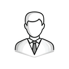 Business Person Profile Glyph. A neat graphical depiction of a generic account placeholder. This versatile icon symbolizes identity, a default user, or a corporate representative for digital systems.