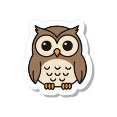 (Sweet Cartoon Owl Design. A delightful cartoon avian creature with soft hues. This gentle character embodies wisdom and quiet observation, ideal for engaging youthful audiences.)