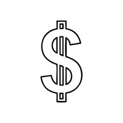 (White Dollar Symbol on Black. Clean graphic of United States currency mark. Signifies finance, prosperity, and global economic transactions.)