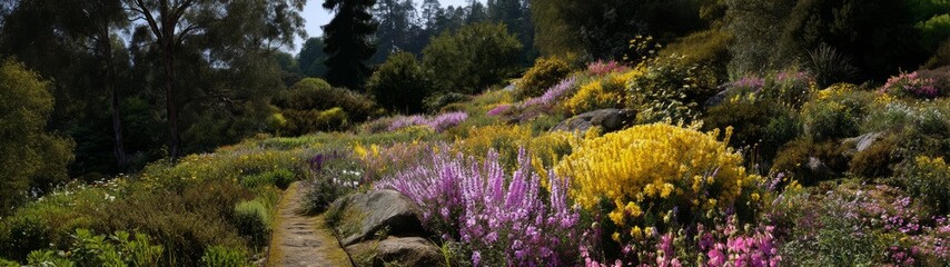 Fototapeta premium Vibrant flowering nature hdr panoramas 360 degrees