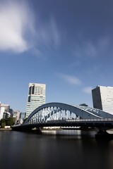 Long exposure of Eitai Bridge and Sumida River