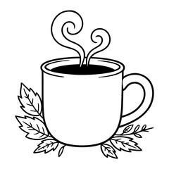 Cup of Coffee and Fall Leaves