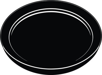 black silhouette a plate on white background.eps
