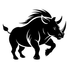 vector illustration of a rhino