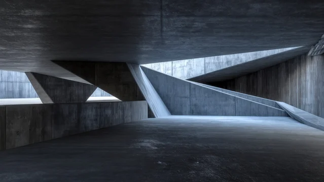 Architectural Render of Stark Brutalist Underpass