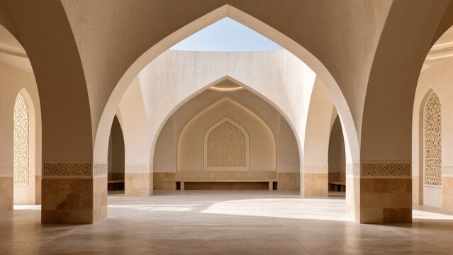 Subtle geometric details in modern mosque architecture