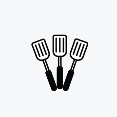 cooking spatula icon set 