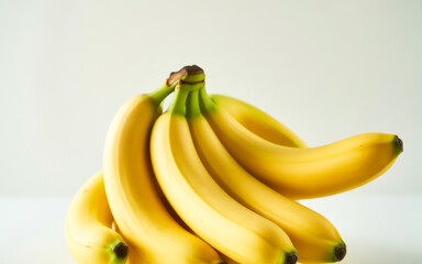 Bunch of Yellow Bananas on White Background fruit tropical